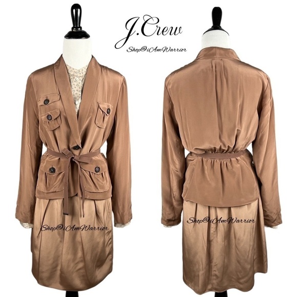 J.Crew NWT RARE silk belted utility jacket *shop@iamwarrior - Picture 3 of 11